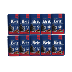 BRIT PREMIUM CAT Wołowina z groszkiem 10x100g 10 saszetek